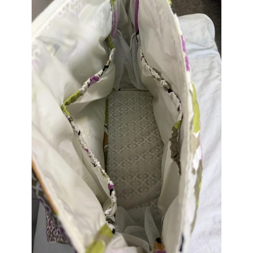Vera Bradley Plum Petals Floral Quilted Cotton Diaper Bag Messenger Crossbody